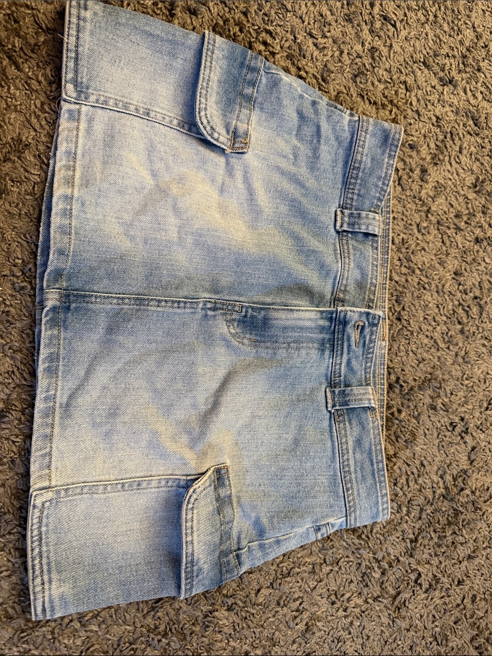 Light Blue Denim Mini Skirt - Women's Casual Style